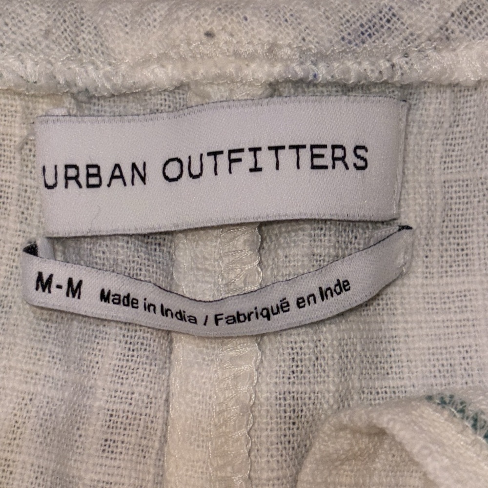 Urban Outfitters Plaid Tie Front Cotton Romper Size Medium White/Green/Yellow - Picture 8 of 12